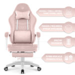 Геймерське крісло Hell's Chair HC-1015 Pink рожевий велюр - Зображення 7