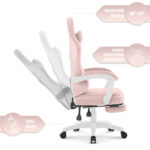 Геймерське крісло Hell's Chair HC-1015 Pink рожевий велюр - Зображення 9