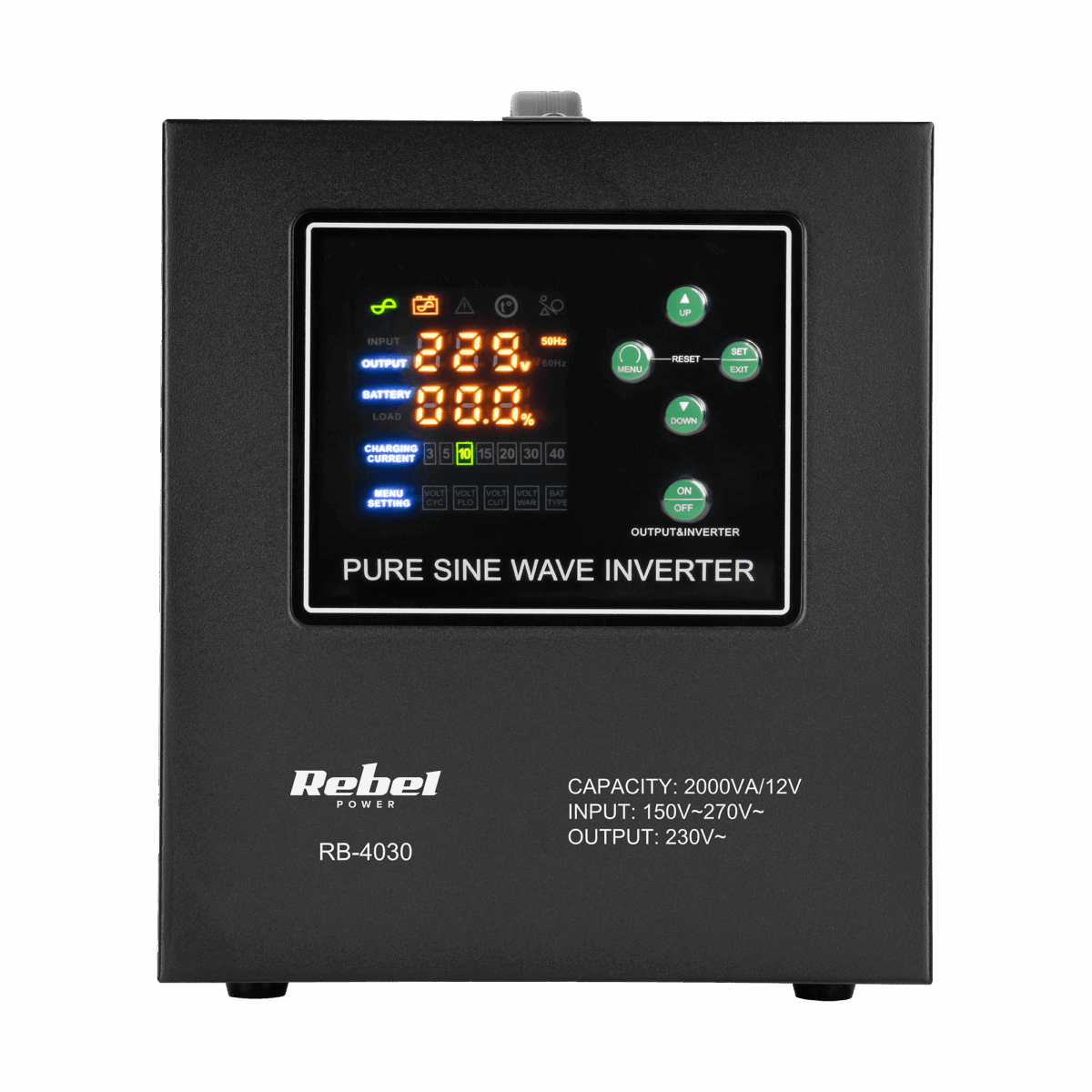 Аварійний блок живлення Rebel RB-4030 12V/230V 1200W - Зображення 4