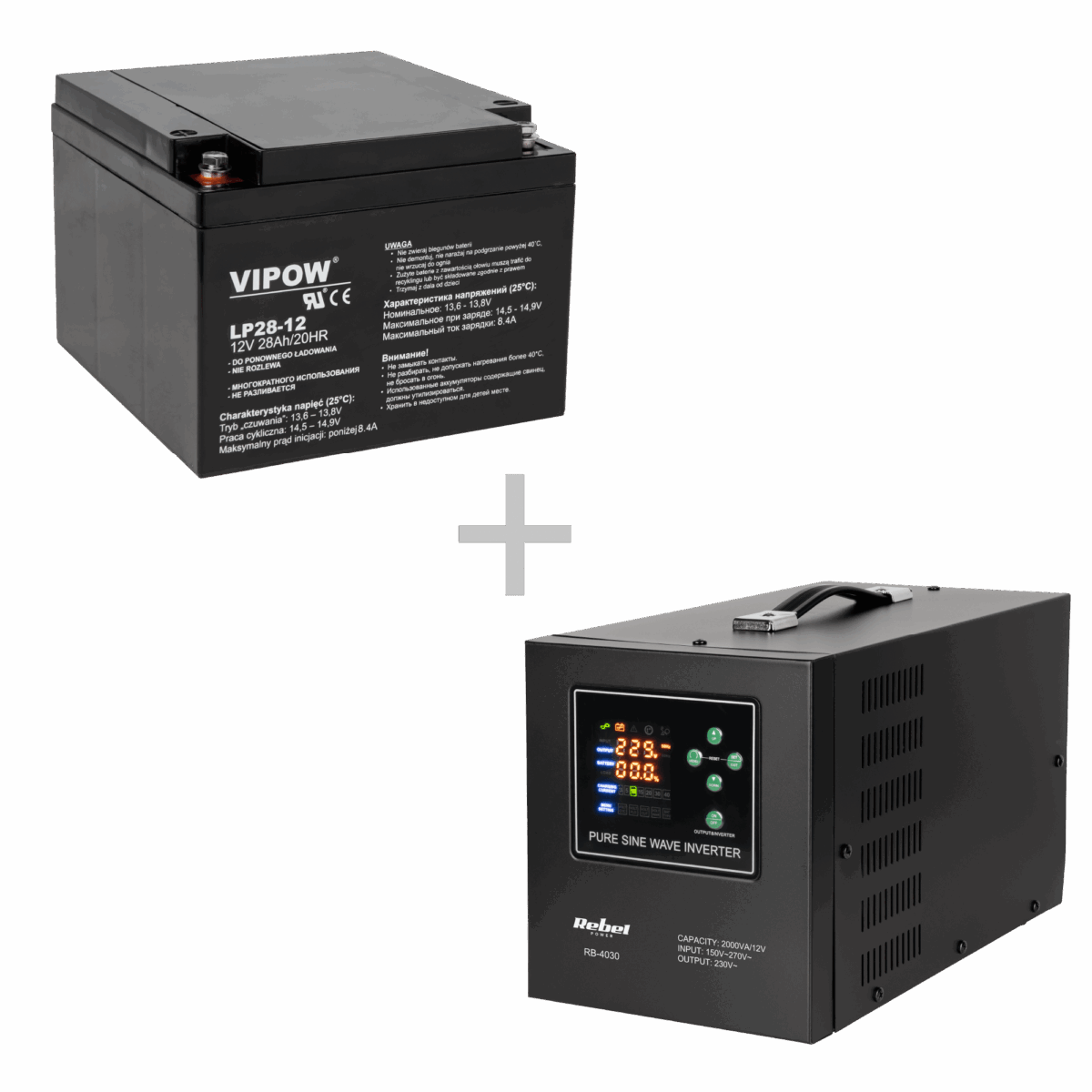 Аварійний блок живлення Rebel RB-4030 12V/230V 1200W - Зображення 8