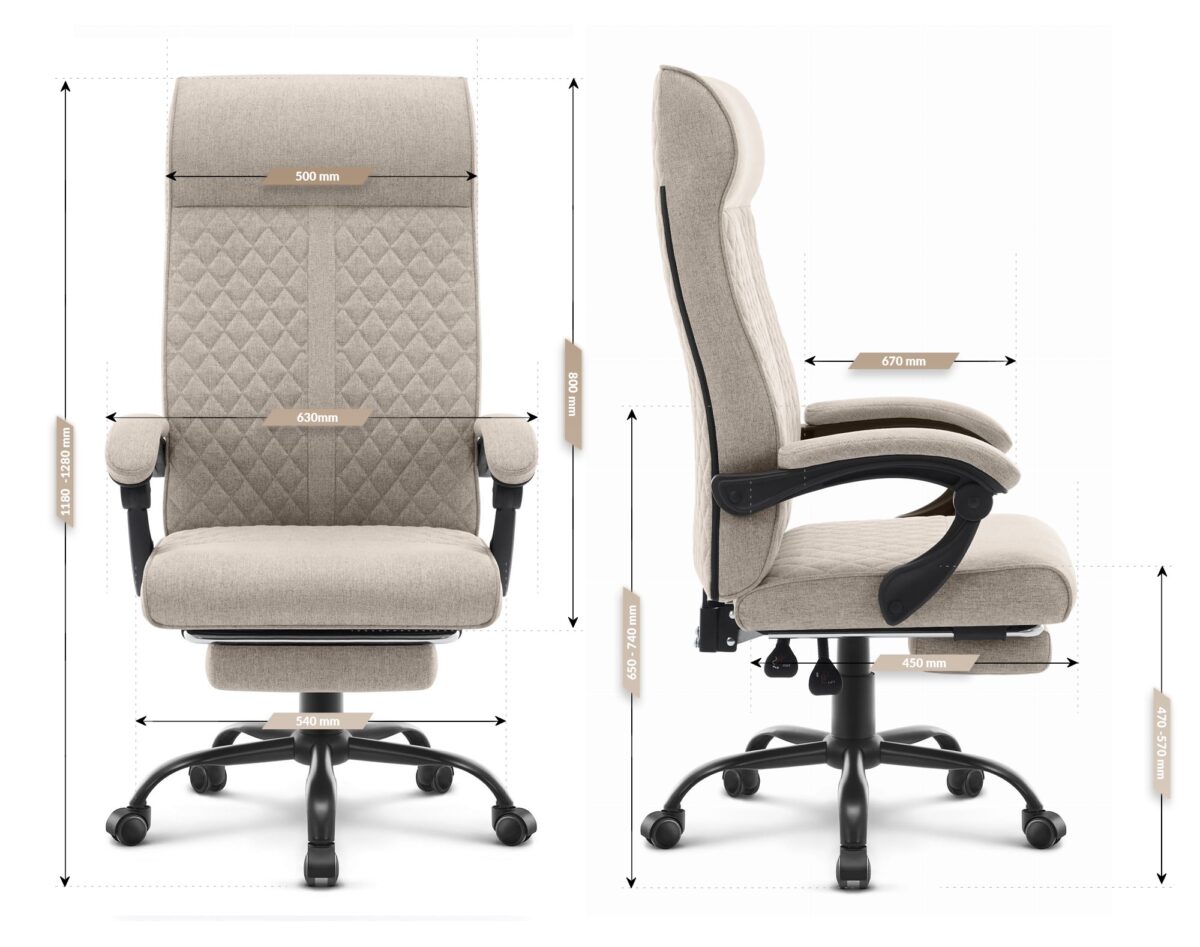 Офісне крісло Hell's Chair HC-1030 Beige тканина - Зображення 7