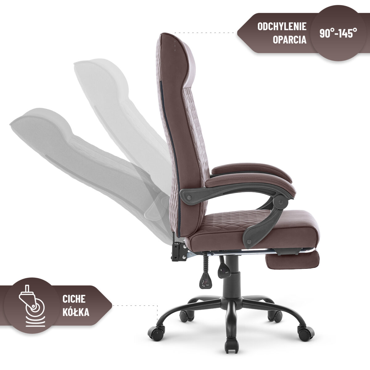 Офісне крісло Hell's Chair HC-1030 Brown екошкіра - Зображення 7