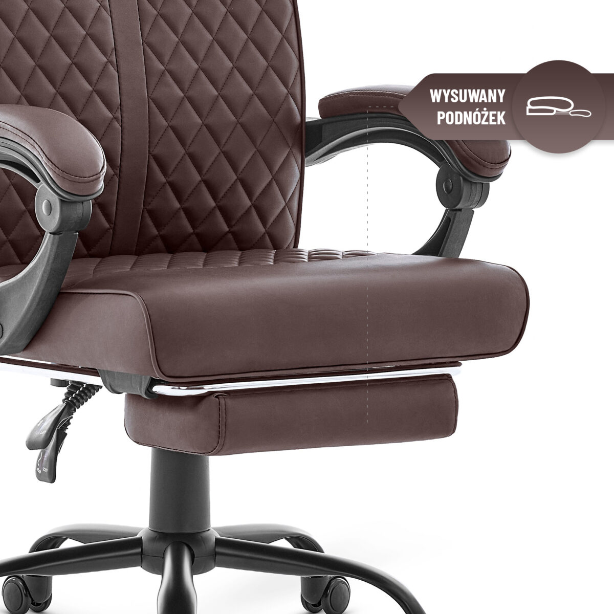 Офісне крісло Hell's Chair HC-1030 Brown екошкіра - Зображення 8