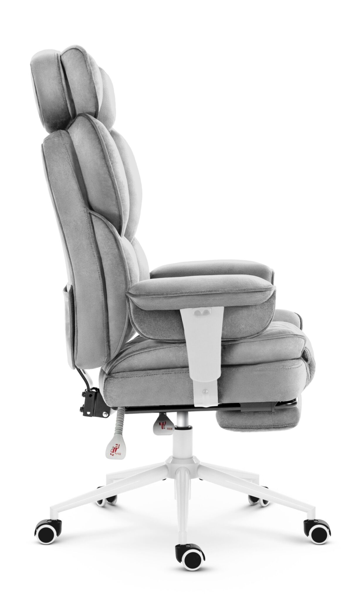Офісне крісло Hell's Chair HC-1037 Grey White оксамит - Зображення 2