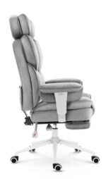 Офісне крісло Hell's Chair HC-1037 Grey White оксамит - Зображення 2