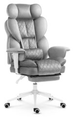 Офісне крісло Hell's Chair HC-1037 Grey White оксамит