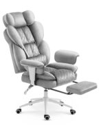 Офісне крісло Hell's Chair HC-1037 Grey White оксамит - Зображення 5