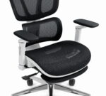 Ергономічне офісне крісло Hell's Chair HC-1044 Black White, сітка MESH Premium - Зображення 3