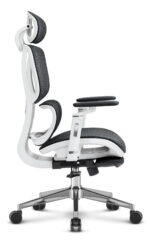 Ергономічне офісне крісло Hell's Chair HC-1044 Black White, сітка MESH Premium - Зображення 4