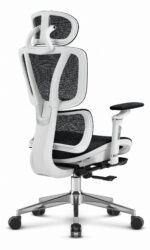 Ергономічне офісне крісло Hell's Chair HC-1044 Black White, сітка MESH Premium - Зображення 5