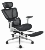 Ергономічне офісне крісло Hell's Chair HC-1044 Black White, сітка MESH Premium - Зображення 6