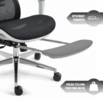 Ергономічне офісне крісло Hell's Chair HC-1044 Black White, сітка MESH Premium - Зображення 9