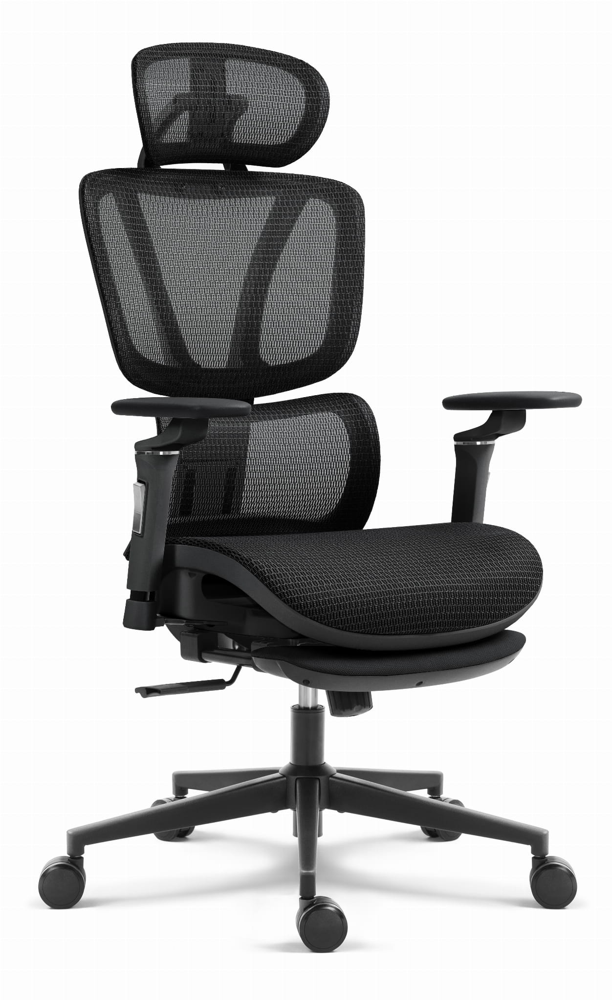 Fotel-biurowy-ergonomiczny-obrotowy-Hells-Chair-HC-1044-Czarny-Tkanina Офісне крісло Hell's Chair HC-1044, Black сітка - Зображення 1