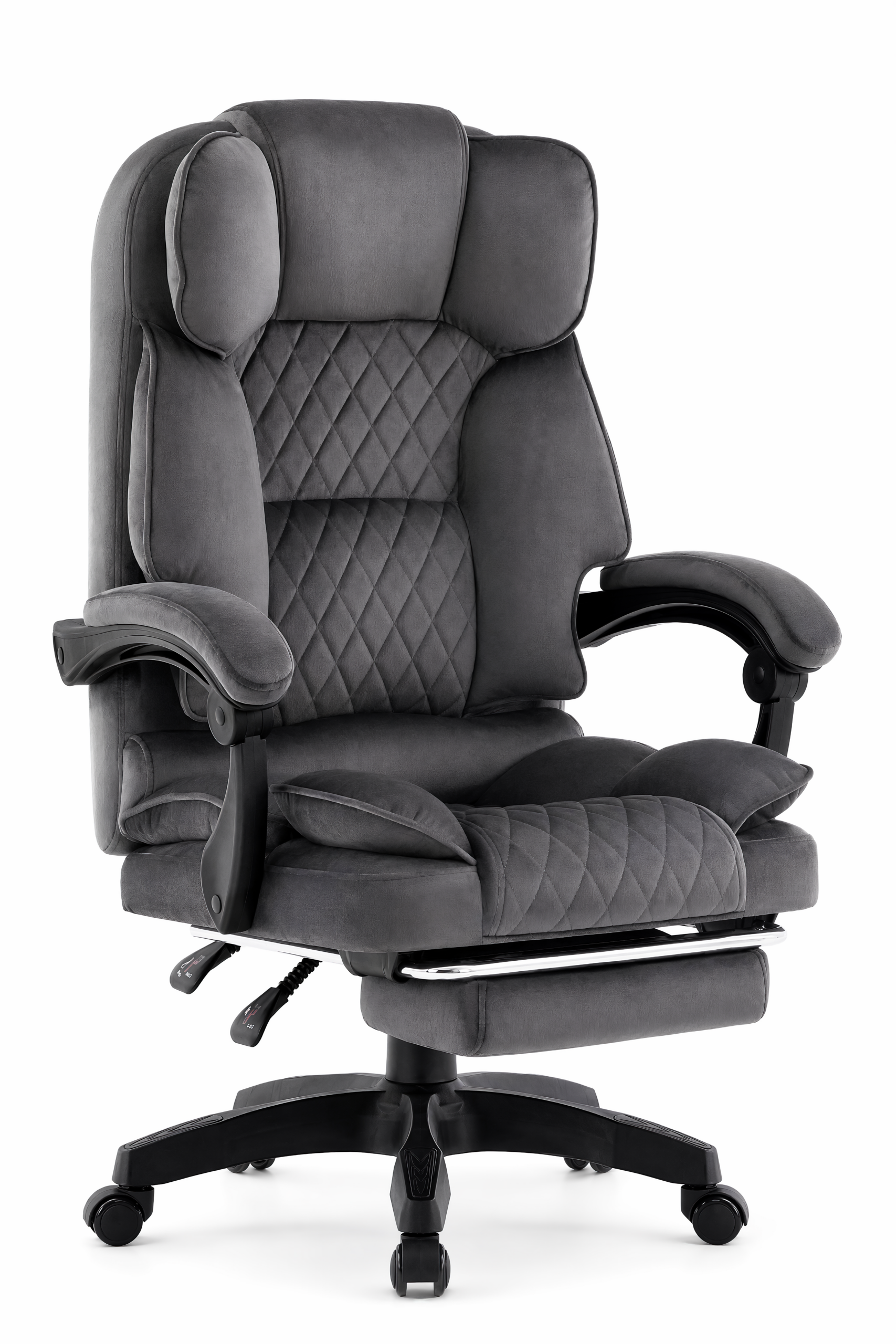 Fotel-biurowy-obrotowy-Hells-Chair-HC-1031-Graphite-Grafitowy-Tkanina-Welurowa Офісне крісло Hell's Chair HC-1031 Graphitic, оксамитова тканина - Зображення 1