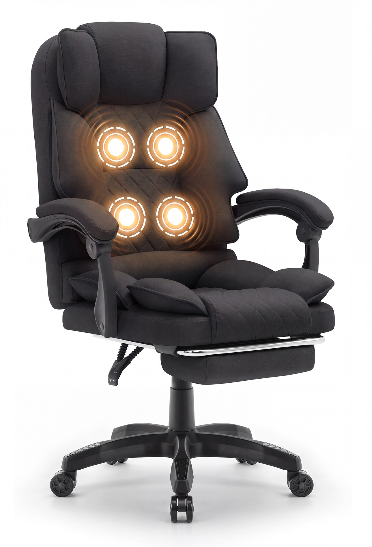 Fotel-biurowy-obrotowy-Hells-Chair-HC-1031-Massage-Edition-Black-Czarny-Tkanina Офісне крісло Hell's Chair HC-1031 Massage Edition Black тканина - Зображення 1