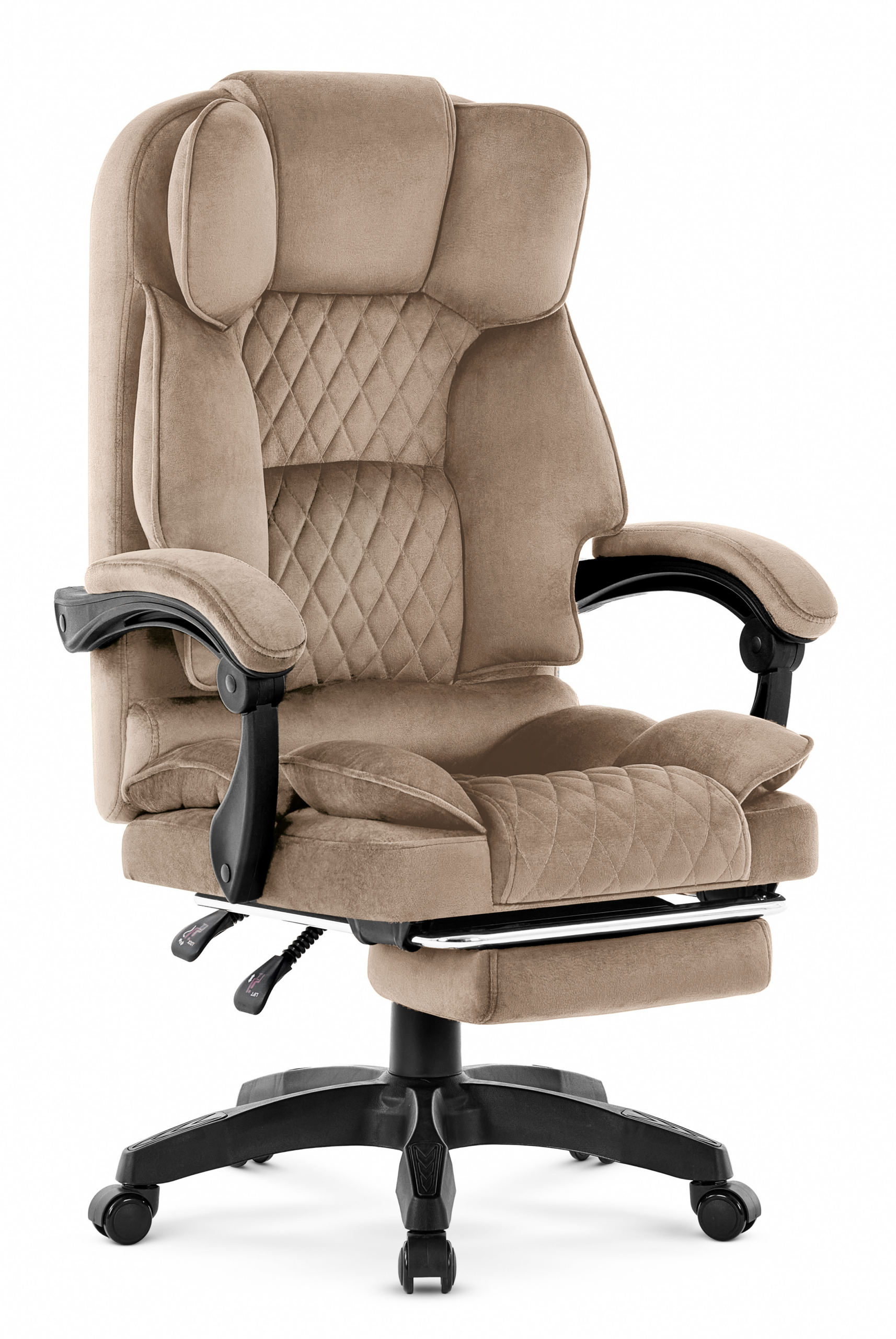 Fotel-biurowy-obrotowy-Hells-Chair-HC-1031-Taupe-Tkanina-Welurowa Офісний стілець Hell's Chair HC-1031 Taupe, оксамитова тканина - Зображення 1
