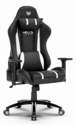 Геймерське крісло Hell's Chair HC-1013 Black White Екошкіра