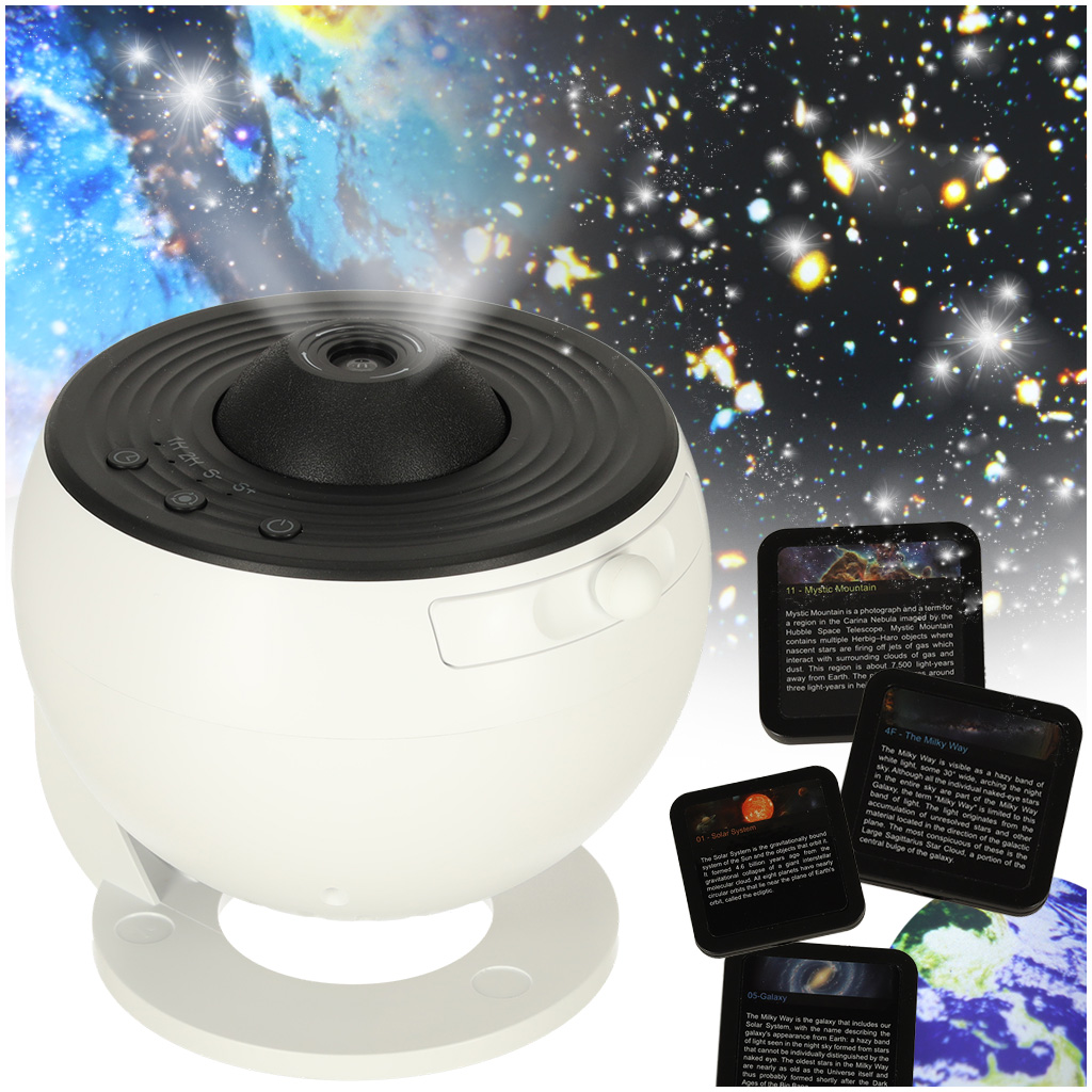 Projektor-gwiazd-nieba-lampka-nocna-LED-USB-planetarium-planety-12-dyskow-360-timer-176763 Проектор зоряного неба світлодіодний нічник IKONKA KX3314 - Зображення 1