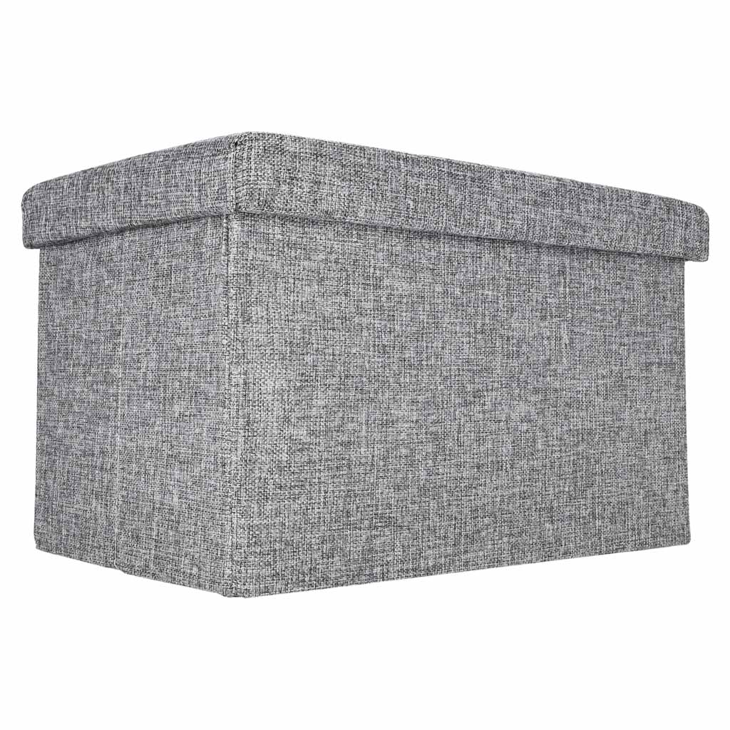 Pufa-ze-schowkiem-do-siedzenia-otwierana-skladana-50x31x31cm-szara-189089 Пуф складаний IKONKA KX2717 з місцем для зберігання сірий 50x31x31см - Зображення 1