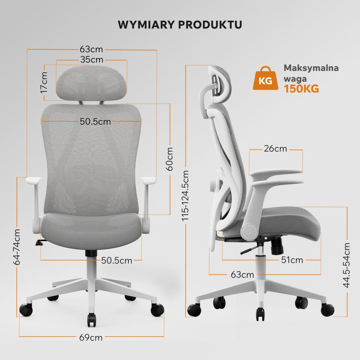 Офісне крісло SENSE7 Noxo White/Grey - Зображення 3