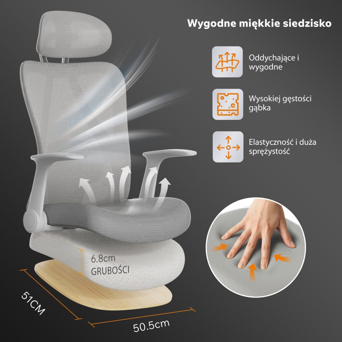 Офісне крісло SENSE7 Noxo White/Grey - Зображення 5