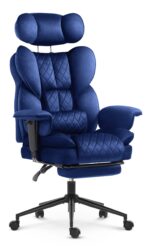 Офісне крісло Hell's Chair HC-1037 Dark blue оксамитове - Зображення 2