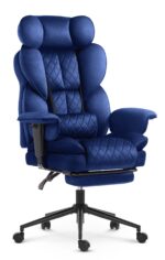 Офісне крісло Hell's Chair HC-1037 Dark blue оксамитове