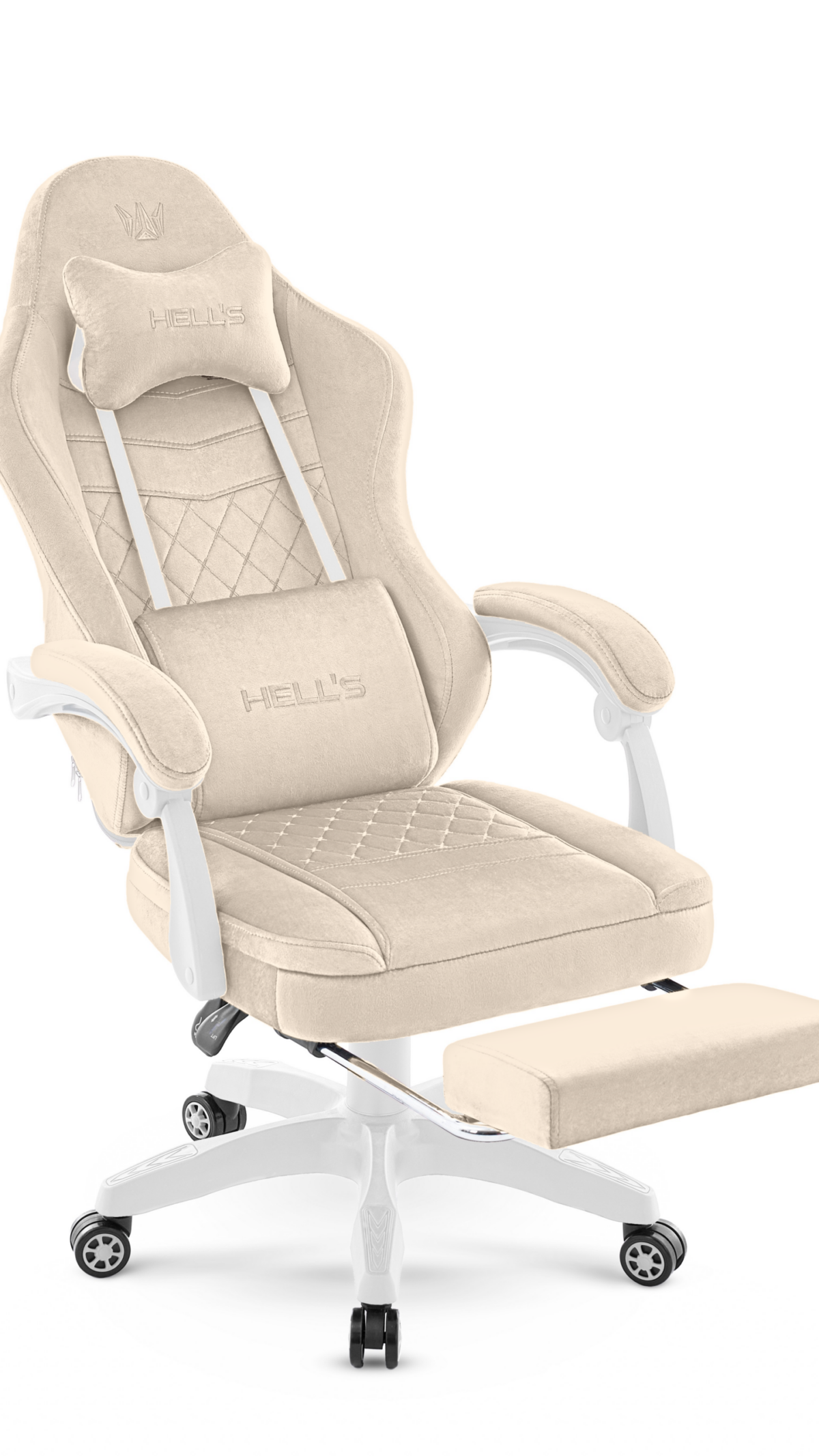Геймерське крісло Hell's Chair HC-1015 Beige оксамит - Зображення 4