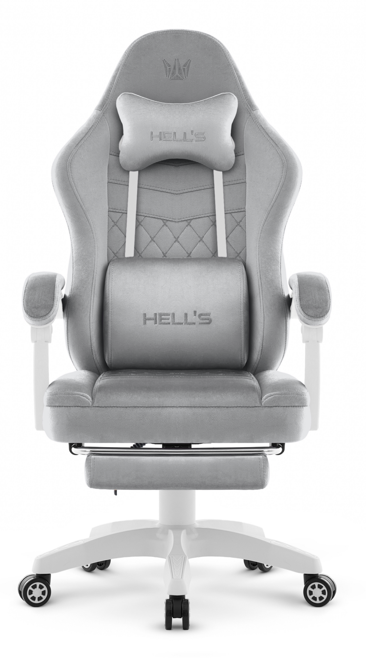 Геймерське крісло Hell's Chair HC-1015 Grey велюр - Зображення 2