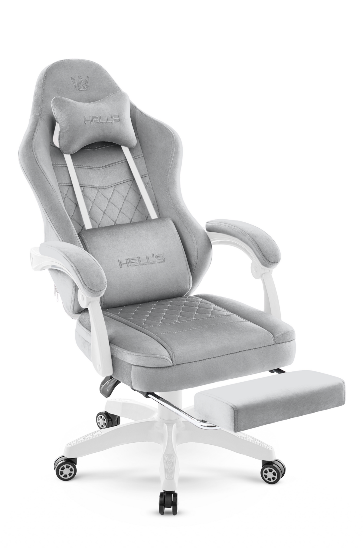Геймерське крісло Hell's Chair HC-1015 Grey велюр - Зображення 5